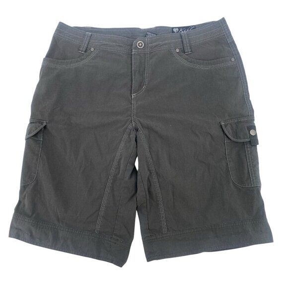 Kuhl Pants - Kuhl Women's 12 USA Vintage Patina Dye Cargo Hiking Town Shorts Gray 12"